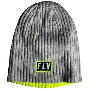 Fly Racing‎ Reversible Beanie Hat Green/Gray Ribbed Knit